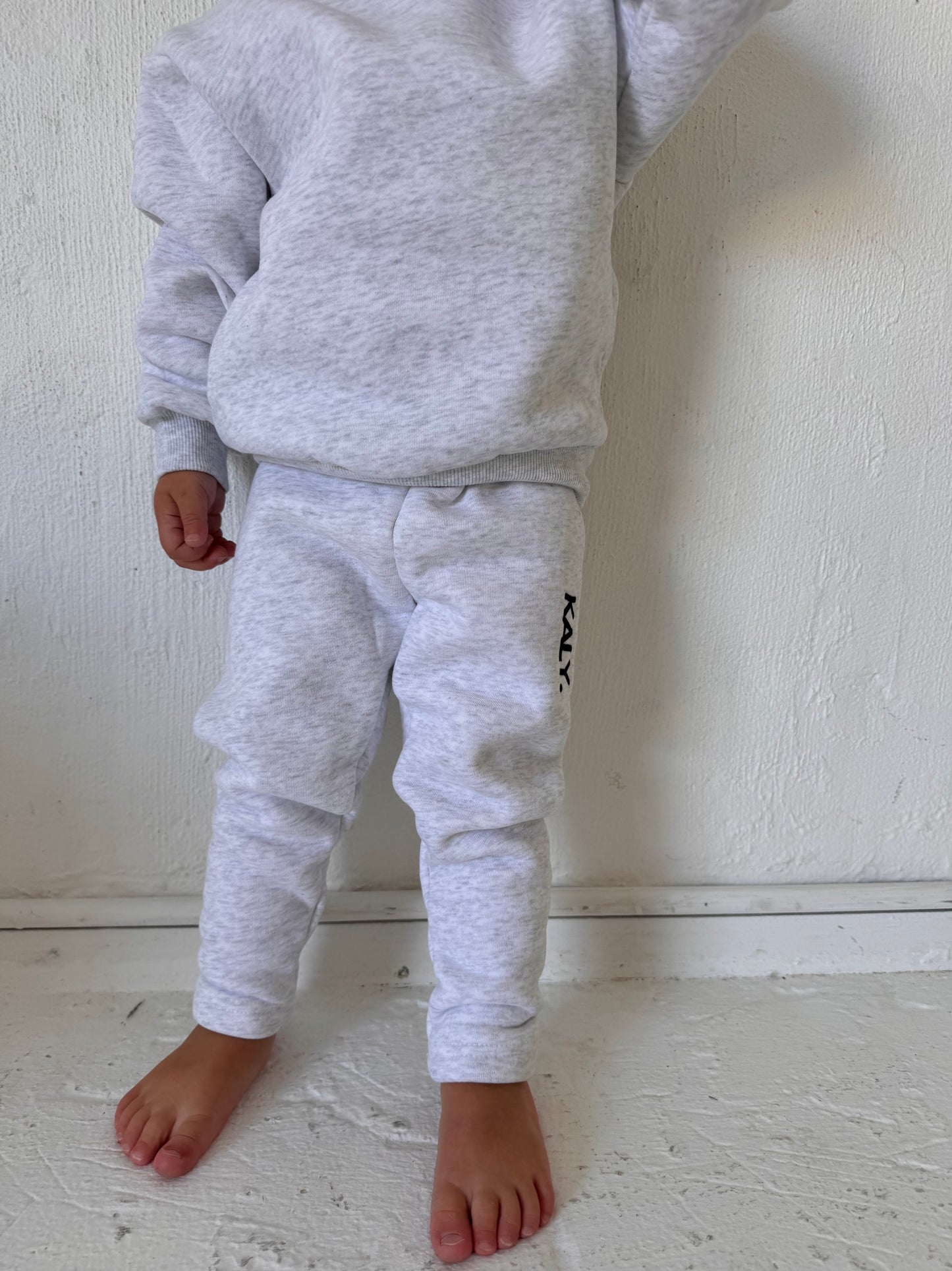 Kids Fleece Leggings - Grey Marle
