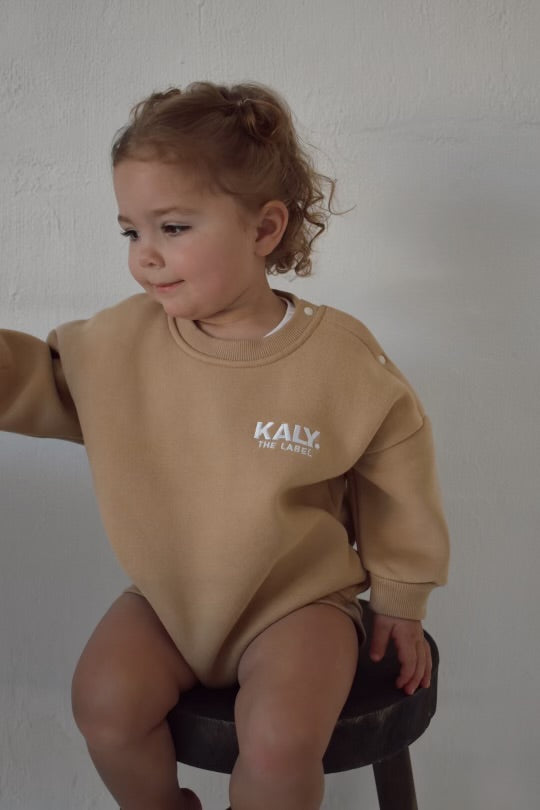 Fleece Romper - Tan Brown