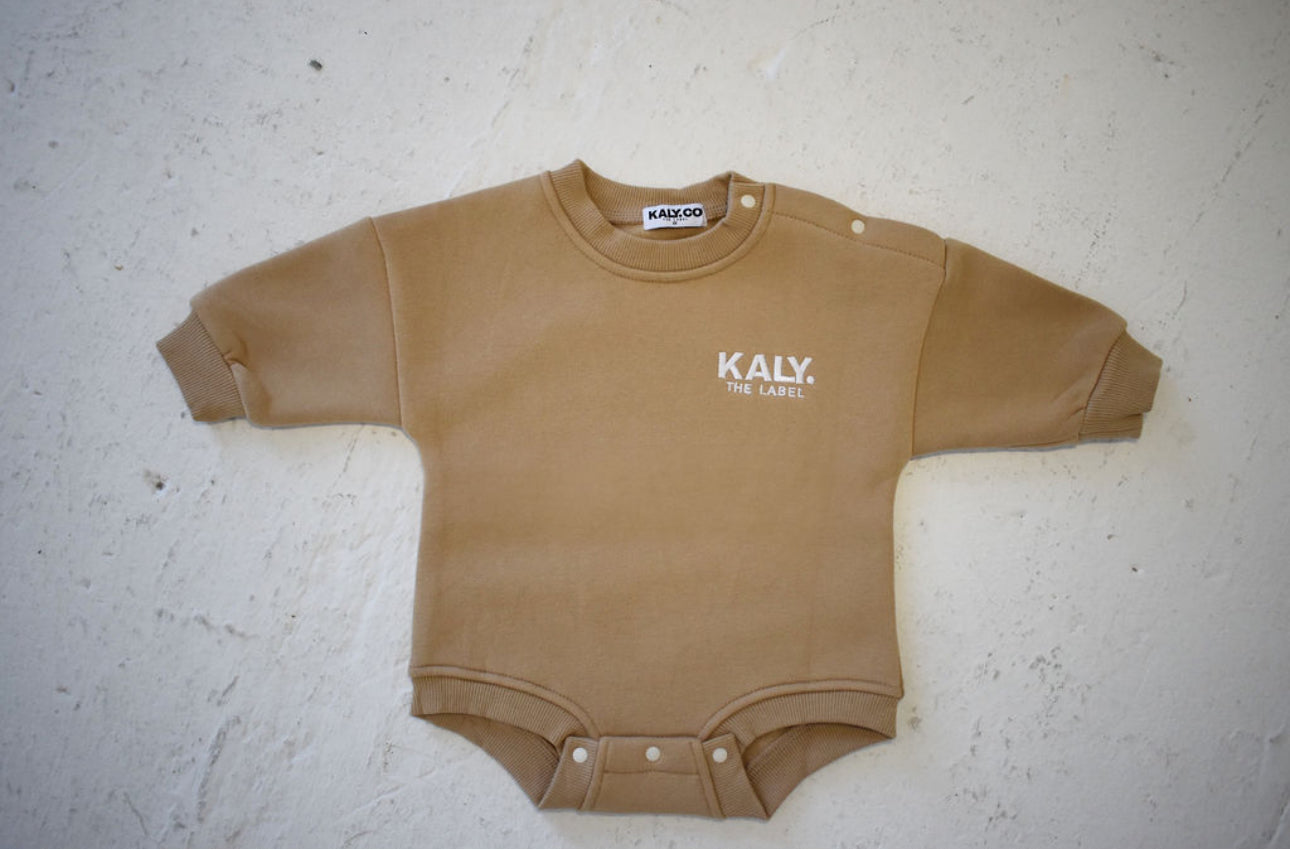 Fleece Romper - Tan Brown