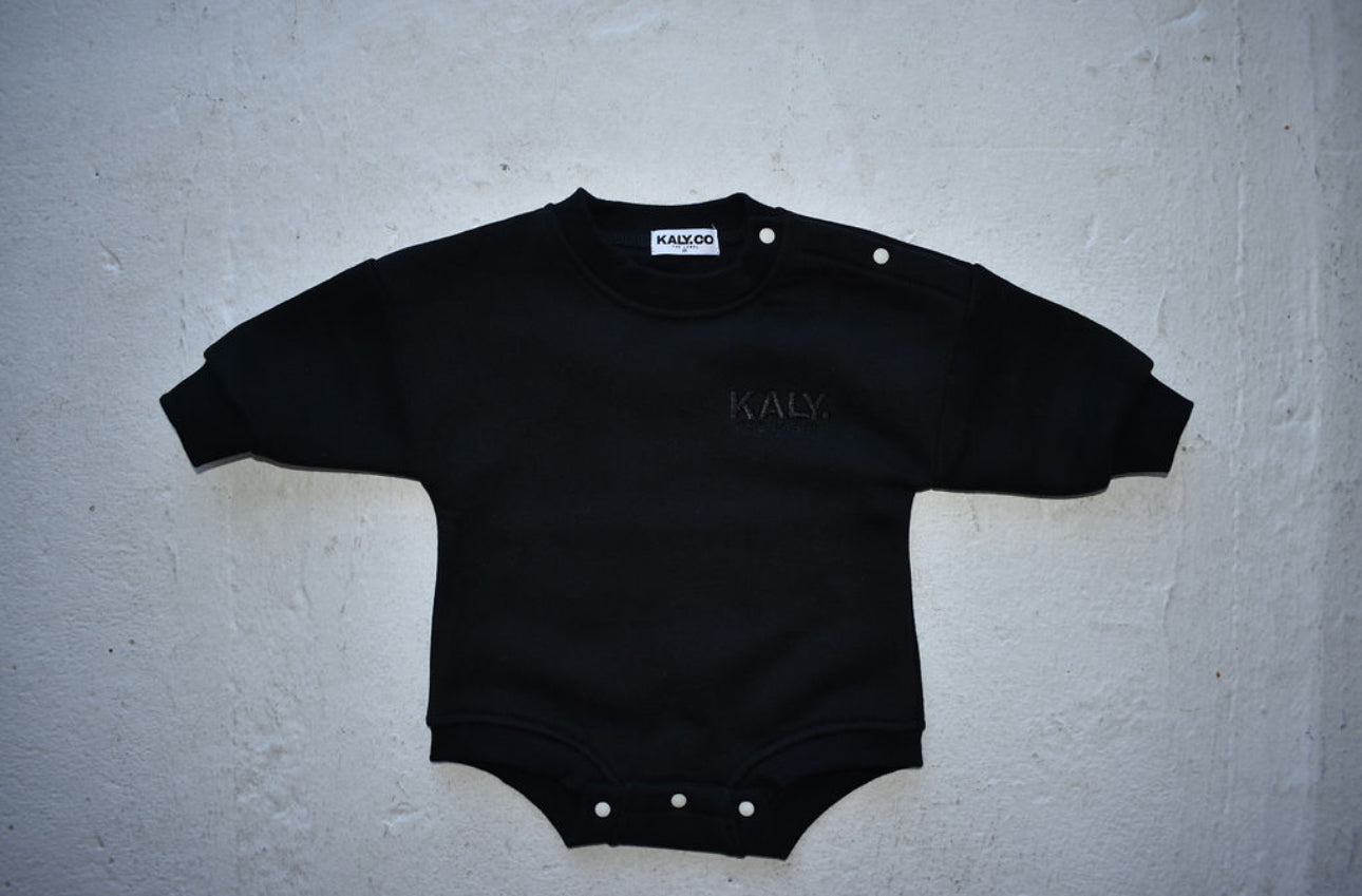Fleece Romper - Black