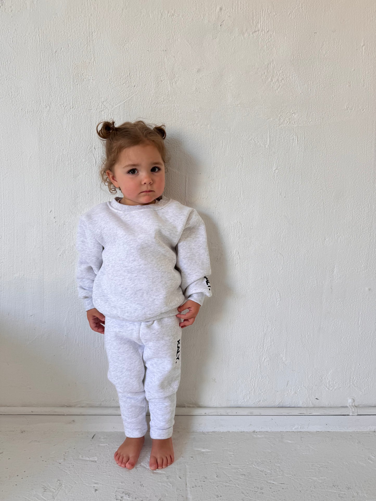 Kids Fleece Leggings - Grey Marle
