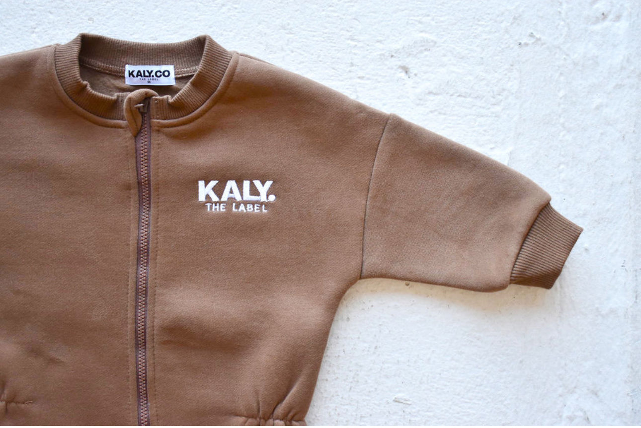 Fleece Jumpsuit - Mocha Brown